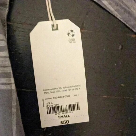 NWT Mutual Weave Grey Plaid Shirt Size Small - Picture 4 of 4